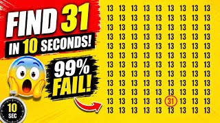 Find 31 in 5 Seconds! 🔥 | 99% People Fail This Challenge 👀🧠