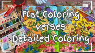 Flat Coloring with Crayola Super Tips Verses Detailed Coloring | Color With Me | Adult Coloring 