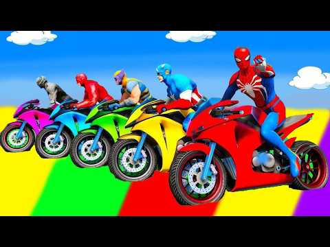 SPIDER-MAN against TUNG TUNG TUNG SAHUR on Motorcycle in RAINBOW SPIDERS BRIDGE | GTA MULTIVERSE5