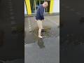 S#067-2 Unclogging a storm drain on a parking space after rain in Germany, #shorts