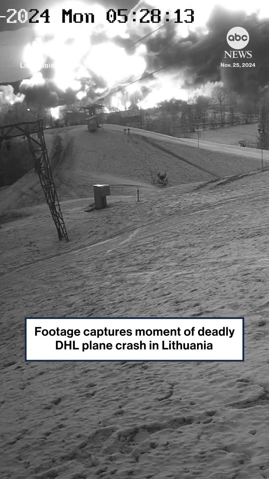 CCTV footage shows moment of deadly DHL plane crash in Lithuania