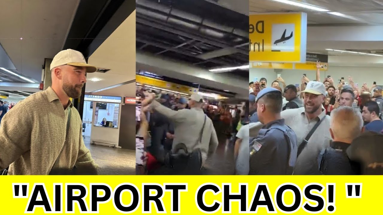 Brazilian Swifties GO WILD Screaming as Travis Kelce Leaves Airport After Taylor’s Brazil Show