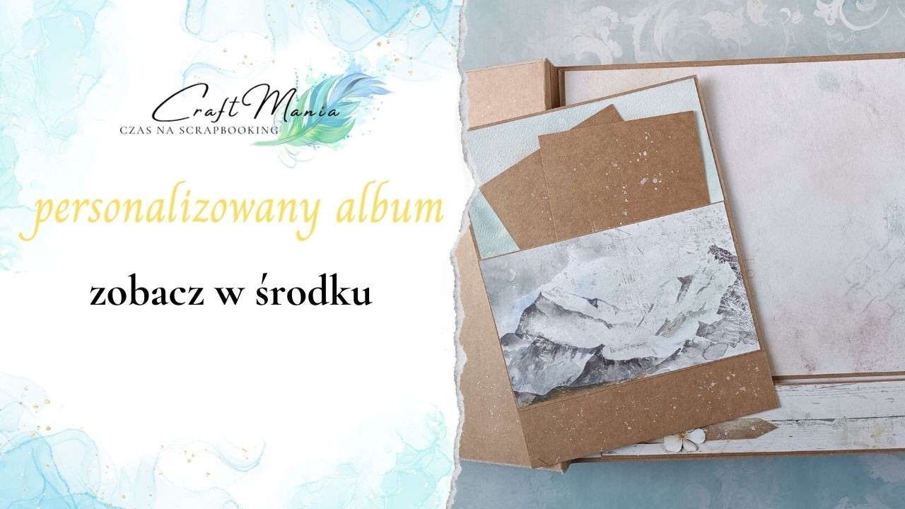 Pomysł na wyjątkowy prezent - ręcznie robiony album scrapbookingowy z klapkami z kieszonkami.
