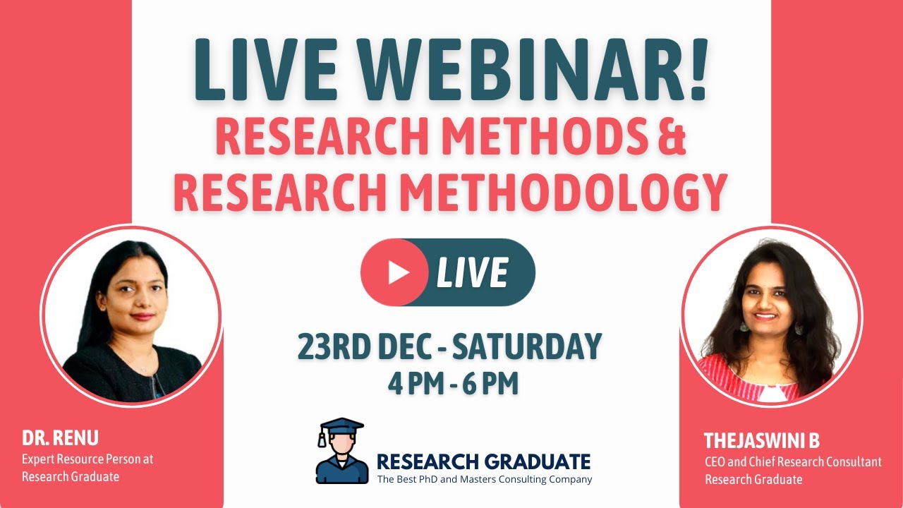 Live Webinar on Research Methods and Methodology | Dr. Renu from ...