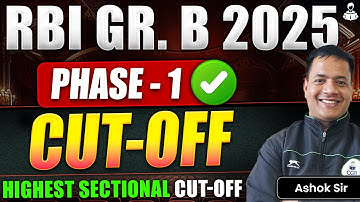 RBI Grade B Phase 1 Cut Off 2025 | Category-Wise Cut Off Marks |RBI Grade B Latest Update |RBI Mains