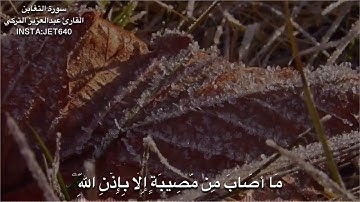 فَآمِنُوا بِاللَّهِ وَرَسُولِهِ) سورة التغابن القارئ عبدالعزيز التركي