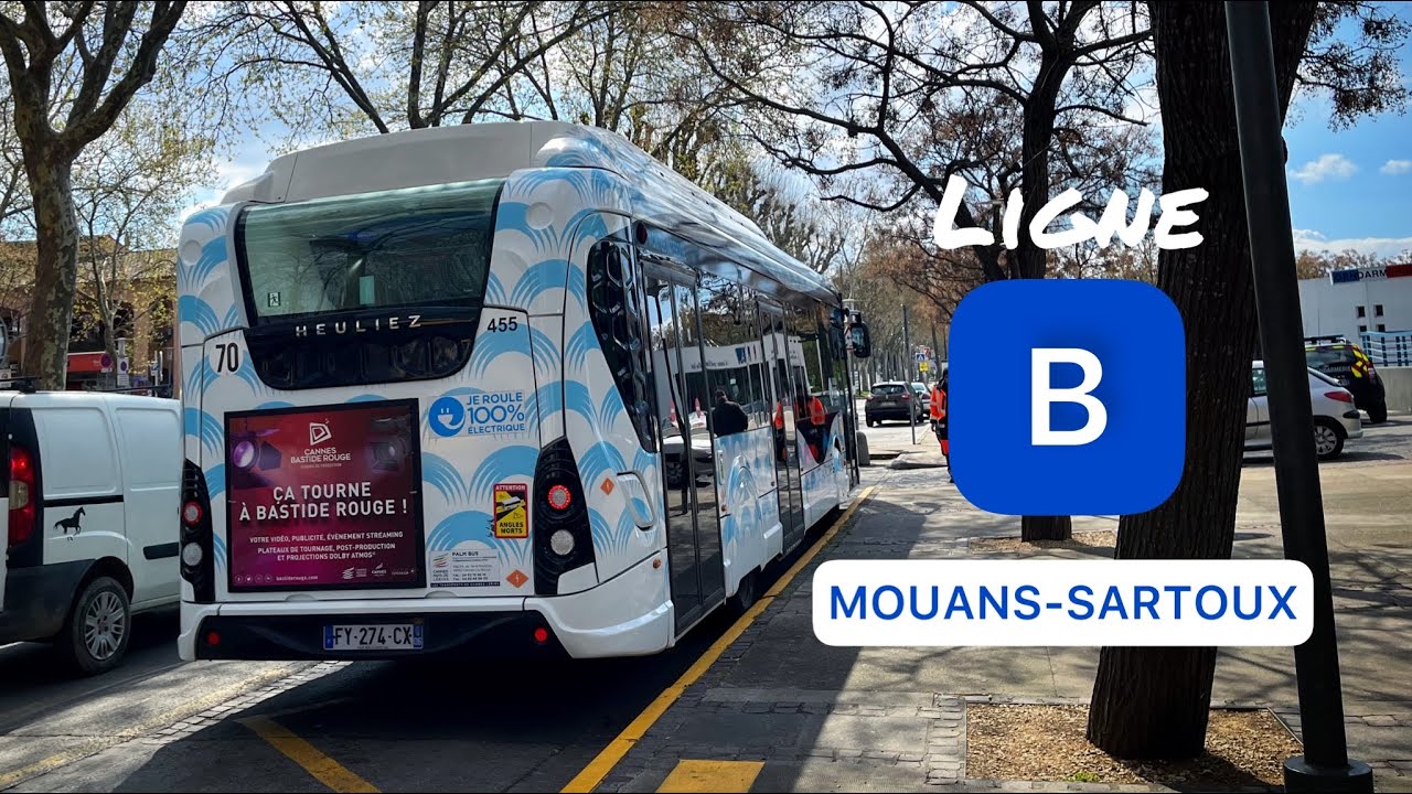 PalmBus • Ligne [ B ] • Gare de Cannes ➜ Mouans-Sartoux / Centre-ville.