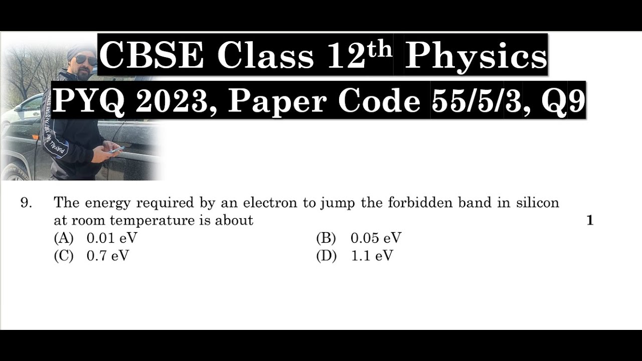 The energy required by an electron to jump the forbidden band in silicon at room temperature is abou