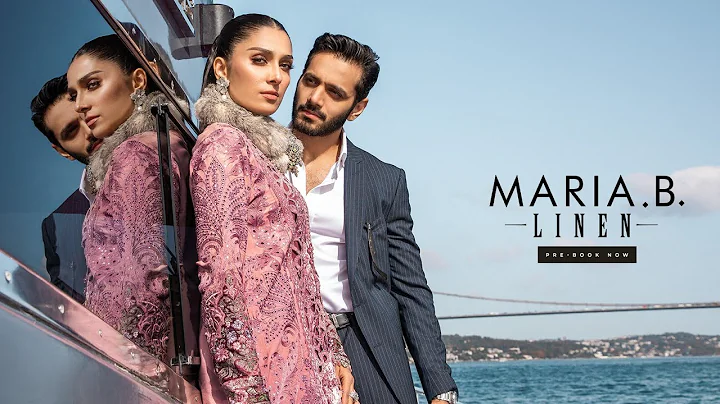 Maria B Linen Unstitched Collection '23 Featuring Ayeza khan and Wahaj Ali