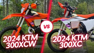 2024 KTM 300XCW TBI vs 2024 KTM 300 XC TBI  http://youtube.com/@dirtabletv?sub_confirmation=1