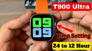 How to set date & time in T900 Ultra watch | T900 ultra smart watch time setting 12 hours screenshot 3