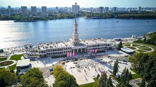 Москва.Речной вокзал.Парк и набережная.Moscow.River station.Park and embankment.