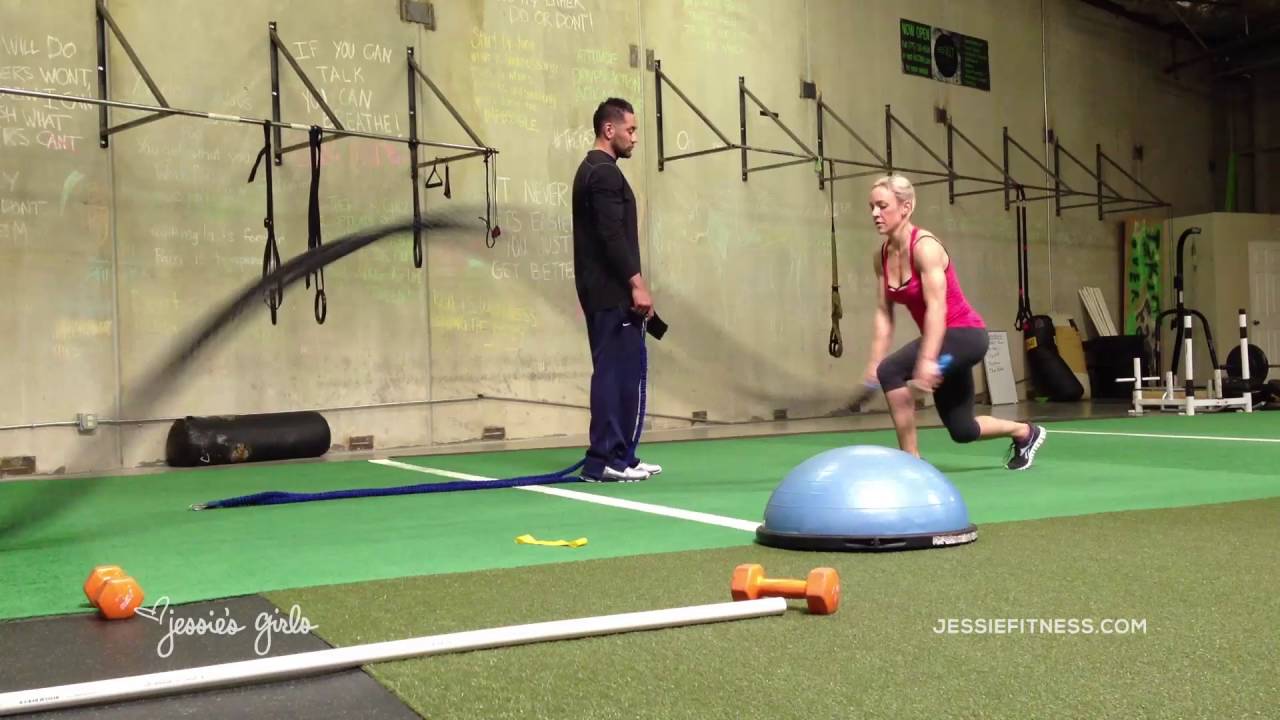 fitland Jessie's Girls Training Programs: Split Squat Rope Slams