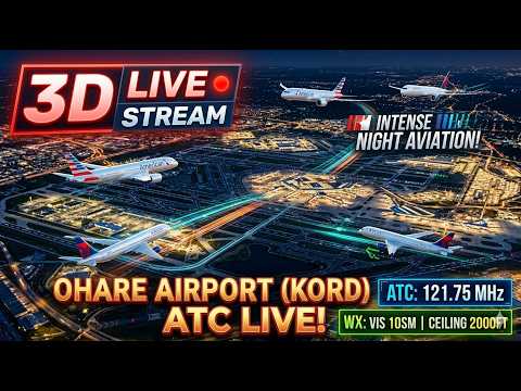 LIVE! 3D CHICAGO O'HARE AIRPORT | ATC & Flight Tracking | 24/7 Aviation Hub(6/4/2026)
