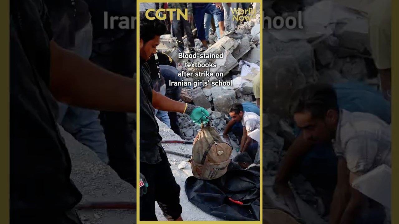 Blood-stained textbooks after strike on Iranian girls' school #worldnow