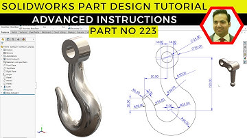 SolidWorks Tutorial: How to Design a Hook Using Lofted Boss/Base | Part No 223