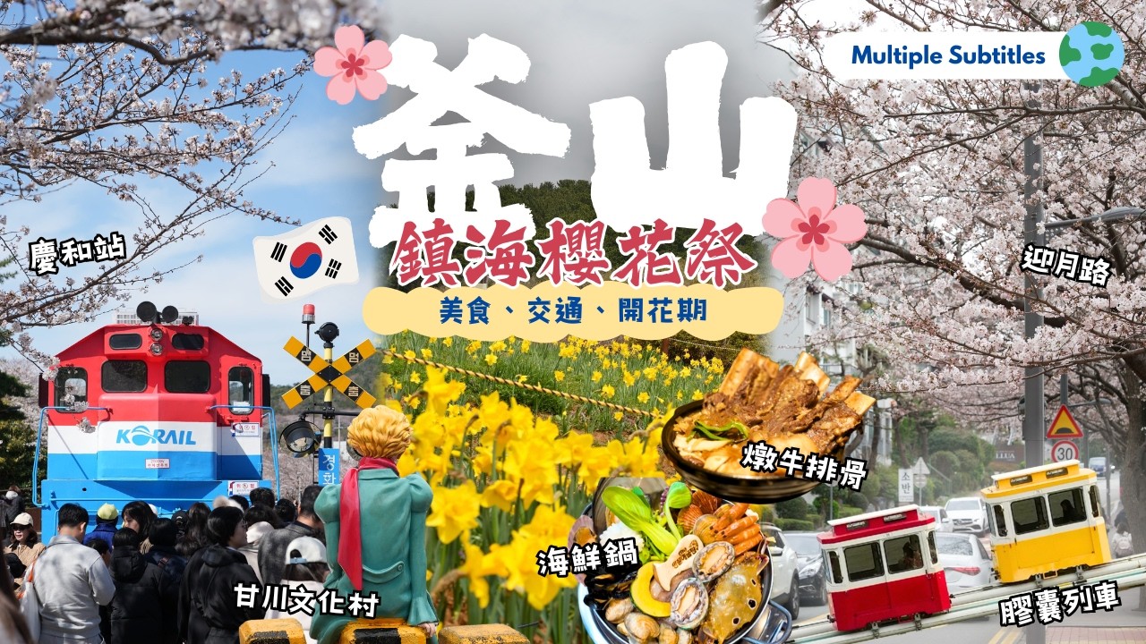 韓國釜山鎮海櫻花旅行攻略🇰🇷｜鎮海軍港節櫻花祭🌸甘川文化村＋海雲台膠囊列車🚂迎月路＋五六島花海🌼影島海女村＋白淺灘＋富平市場🛍️｜🦀必吃美食推介＋🚗交通資訊＋🌸開花期