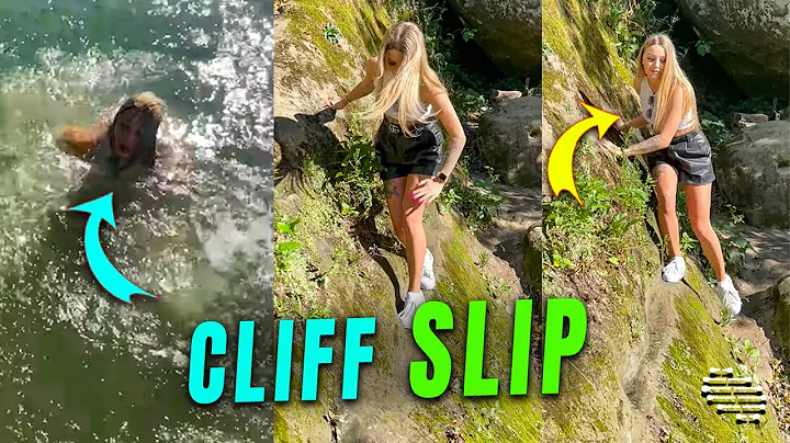 Girl Slips and Falls Into Water While Traversing the Cliff Side - DayDayNews