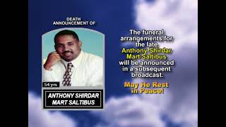Anthony Shirdar Mart Saltibus ~ Short Obituary