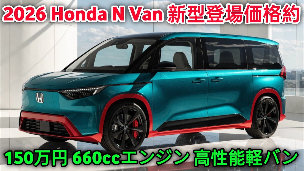 2026 Honda N Van 公式公開 ファーストルック驚きの価格 約150万円から 660ccエンジン 高燃費と実用性能を徹底紹介!