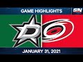 NHL Game Highlights | Stars vs. Hurricanes - Jan. 31, 2021