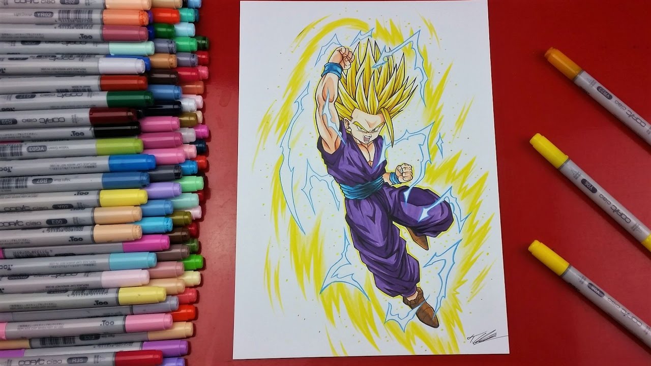 Drawing Teen Gohan Super Saiyan 2 Tolgart
