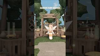 bloxburg spring garden fairy station tutorial, pixie hollow tinkerbell house build idea #bloxburg