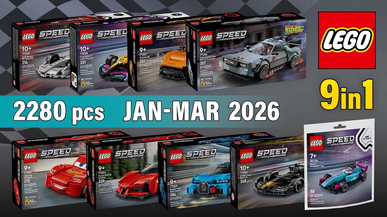 All LEGO Speed Champions 2026 JANUARY-MARCH (9in1)[2280 pcs] Step