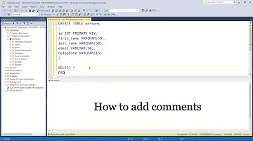 How to ADD a COMMENTS in SQL