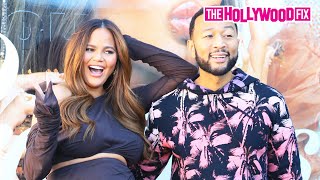John Legend & Chrissy Teigen Pass Out Free Treats At The 'Cravings' Truck Pop-Up On Melrose Ave.