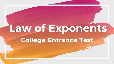 Law of Exponents | College Entrance Exam Review Philippines | UPCAT ACET DCAT USTET