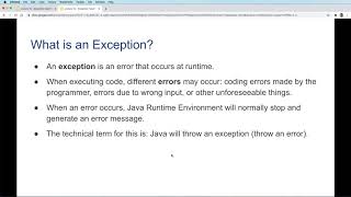 Java Exceptions 2: What is an Exception?