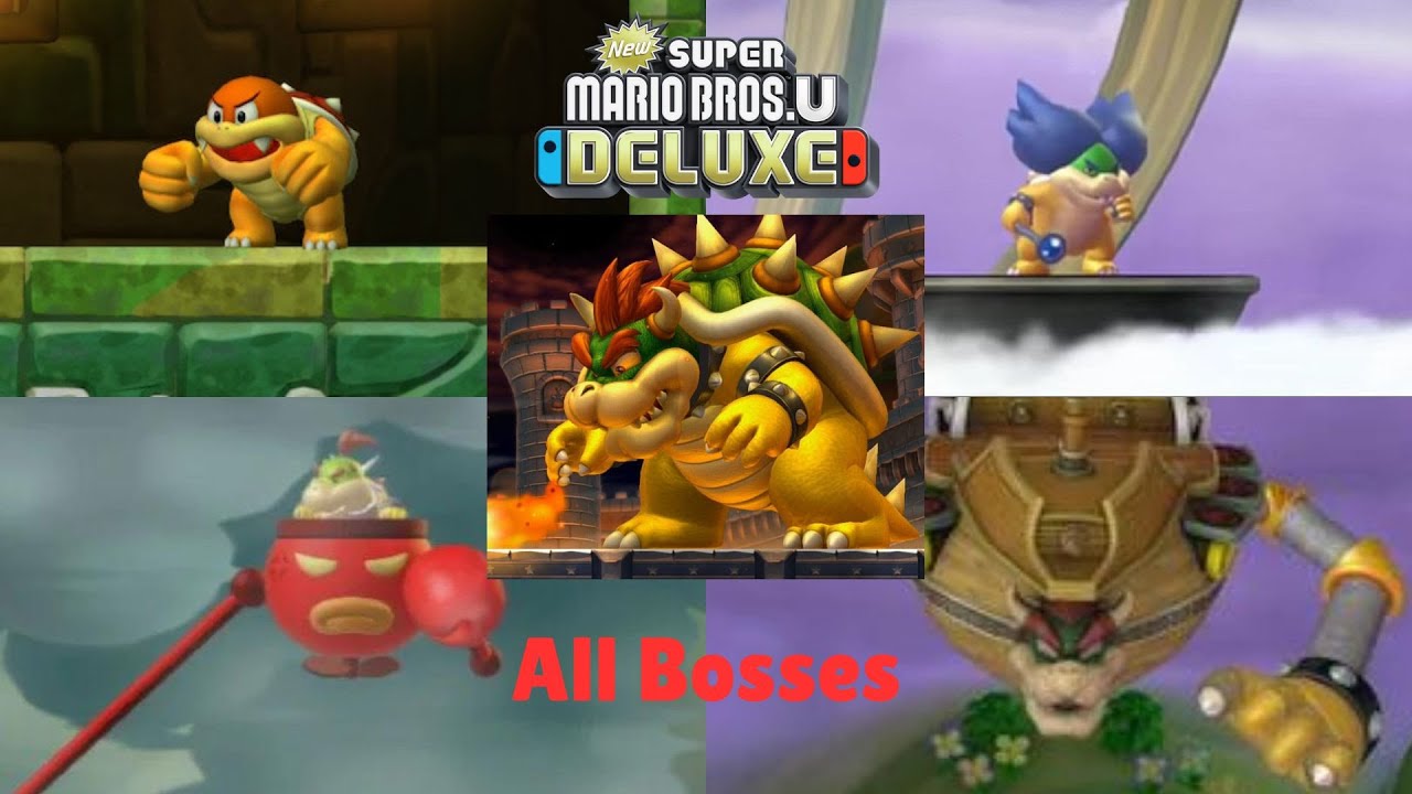 New Super Mario Bros U Deluxe All Bosses - YouTube