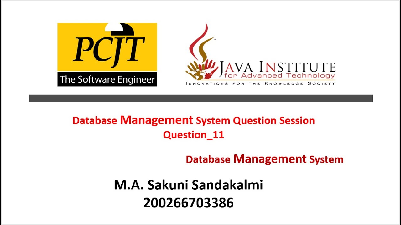 Question Set 11 | Database Management System - YouTube