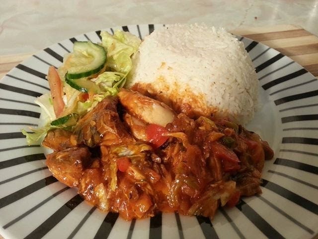 White Rice & Tin Mackerel In Tomato Sauce & Salad Caribbean Food | Recipes By Chef Ricardo | Chef Ricardo Cooking