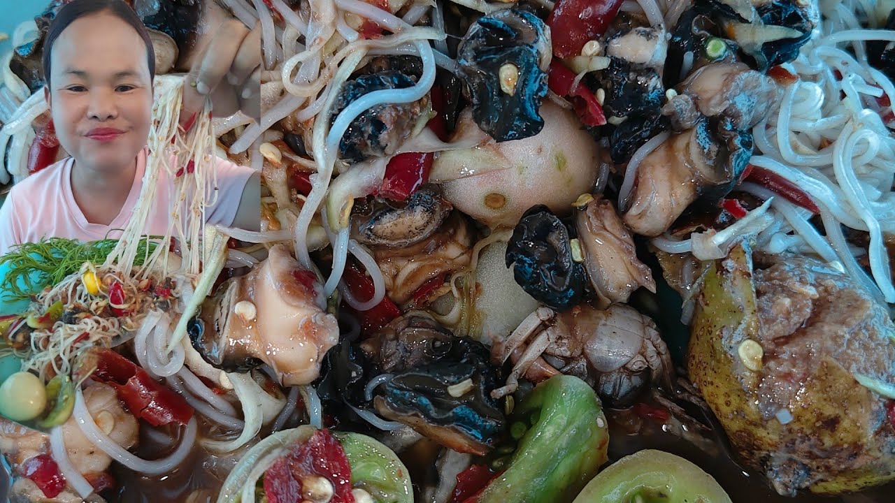 ตำซั่วหัวหอย😋ใส่มะกอก เผ็ดแซ่บนัว