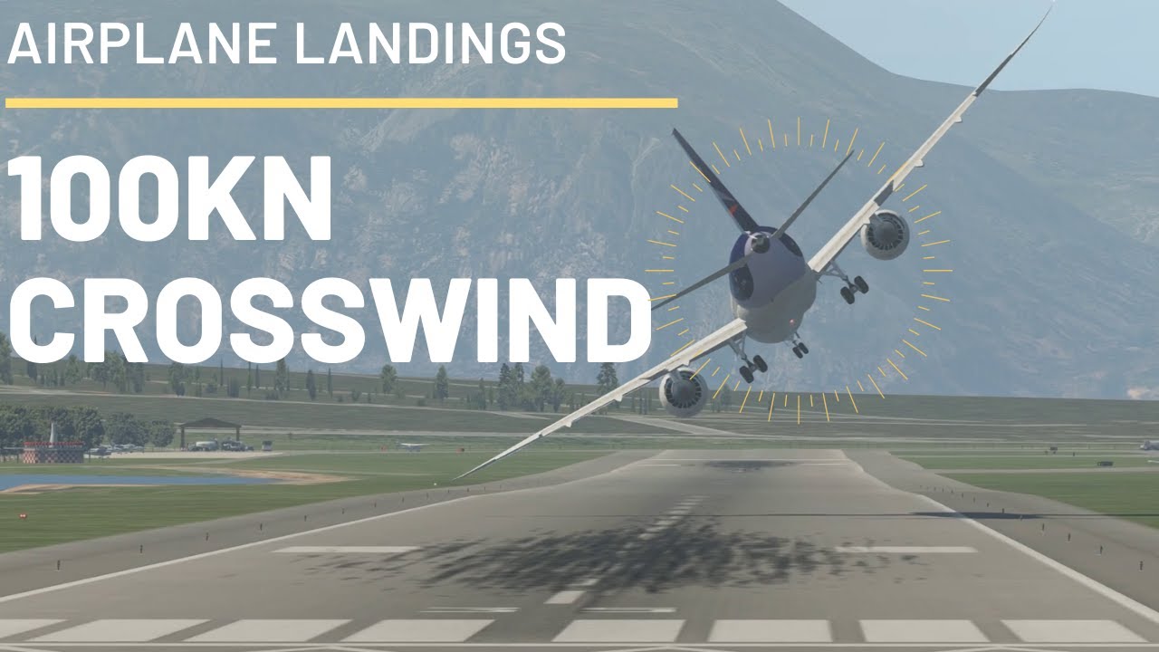 Plane vs Crosswind | 100kn | Plane crash | X-Plane 11