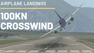Plane vs Crosswind | 100kn | Plane crash | X-Plane 11