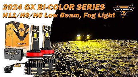 Auxbeam® H11/H9/H8 Dual Color Switchback LED Bulb Fog Lights/Low Lights 110W GX Bi-Color Series