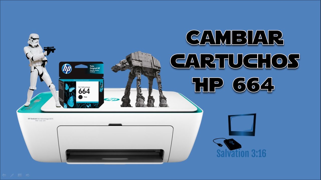 Cómo poner cartucho Hp 664 en impresora Hp 2675. - YouTube