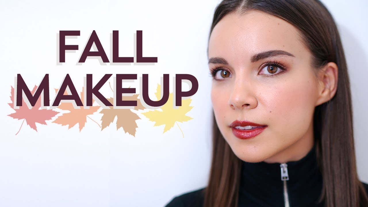 Fall Makeup Tutorial Copper Eyes Bold Lip Ingrid Nilsen YouTube