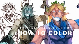 How to Color Characters with 5 Layers | Digital Art Tutorial