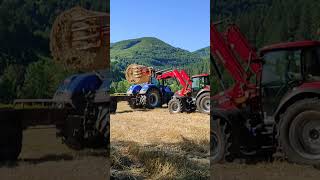 Zber Balíkov Slamy S Traktormi Case Ih A New Holland