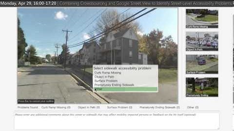 Combining crowdsourcing and google street view to identify street-level accessibility problems
