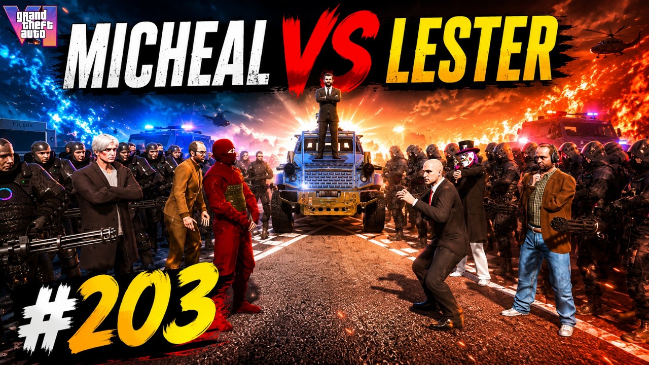 MICHAEL TEAM DANGEROUS ATTACK ON LESTER | GTA V GAMEPLAY #203