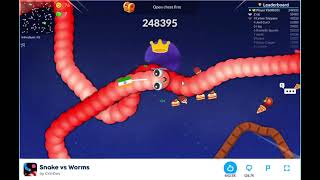 21 WORMS KNOCKED OUT! 🔥 14-Minute Rank 1 Champion Run (Snake vs Worms) screenshot 3
