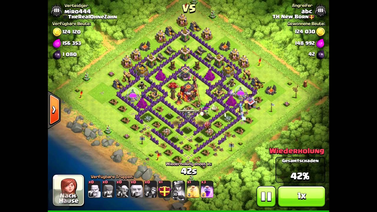 Super Verteidigung gegen MaxTruppen Clash of Clans BelegolHD YouTube