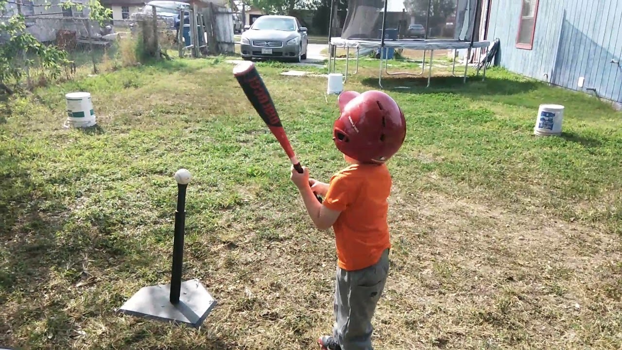 Ace batting off the tee ball stand YouTube