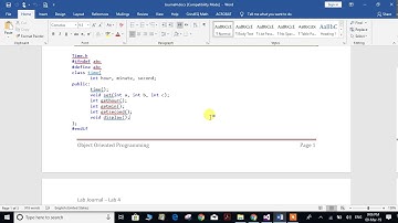 oop lab journal 4 ex1 Declare a class Time with three fields hour , minute and second