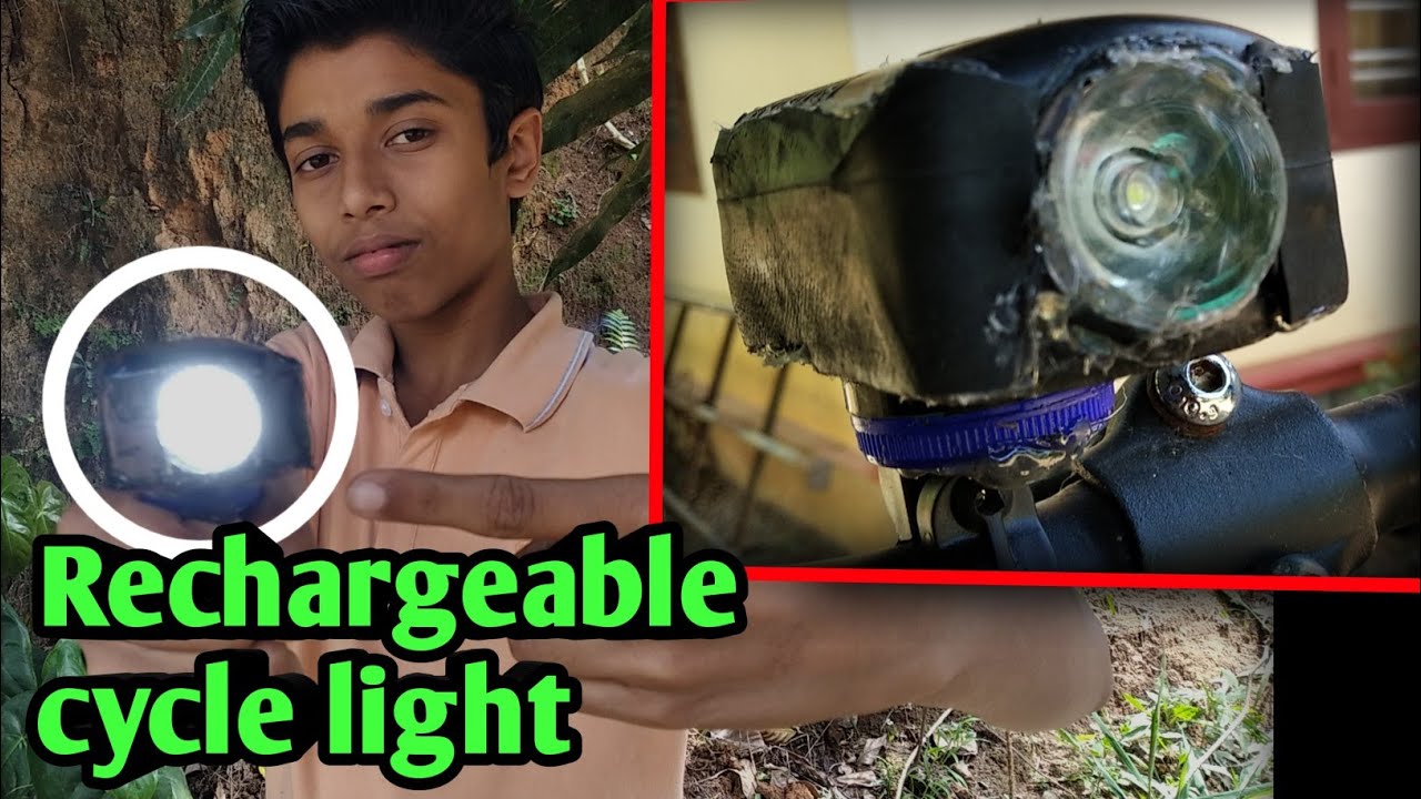 വെറും100 രൂപക്ക് homemade rechargeable cycle light how to make cycle headlight,cycle light